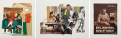 John Bock, Three Works: (i) Untitled, 2001; (ii) Untitled (230304.1); (iii) Untitled (240304.2), 2004, (i) collage and drawing on paper; (ii), (iii) collage and found materials on paper