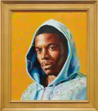 Kehinde Wiley, Phillip, 2007, oil and enamel on canvas, in artist's gilded wood frame