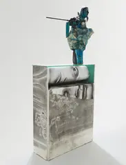 Matthew Monahan, Lover's Other, 2002-05, foam, wax, charcoal on paper, pigment, pins, wood and drywall