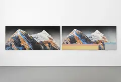 Ed Ruscha, Higher Standards / Lower Prices, 2007, diptych, acrylic on canvas