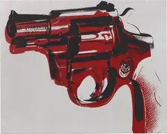 Gun by Andy Warhol, 1981-82, synthetic polymer paint, silkscreen inks on canvas, sold Nov 2013