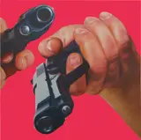 James Rosenquist, Ceci N'est Pas un Pistolet, 1996, oil on canvas laid on board