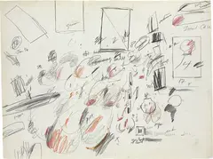 Untitled by Cy Twombly, 1969, graphite, wax crayon, felt-tip pen and colored pencil on paper, offered Nov 2013