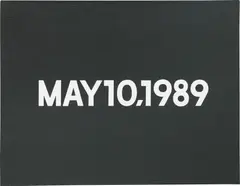 On Kawara, May 10, 1989, Liquitex on canvas and handmade board box with newspaper clippings from The New York Times