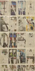 Nikolas Gambaroff, Untitled, 2012, newsprint and acrylic on aluminum composite panel