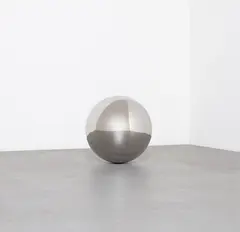 Big Mirror Ball by Jeppe Hein, 2002, polished steel with motor and sensors, sold Nov 2013