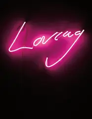 Loving by Tracey Emin, 2013, neon [coral pink], sold Nov 2013