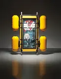 Ashley Bickerton, Seascape: Floating Costume to Drift for Eternity II, 1992, cowboy suit, glass, aluminum, wood, caulk, fiberglass, enamel, canvas webbing, gaffa tape