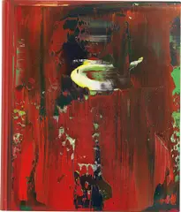 War Cut II by Gerhard Richter, 2004, Öl auf rotem Buchdeckel, sold Nov 2013