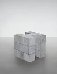 Belgicube II by Carl Andre, 1988, limestone, sold Nov 2013