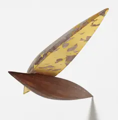 Bryan Hunt, Red River (Airship), 2000, spruce, balsa, synthetic fiber, gold leaf