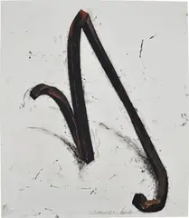 Bernar Venet, Undetermined Line, 1991, oil pastel, charcoal on paper