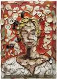 Julian Schnabel, Sharon Stone, 2000, oil, ceramic plates, Bondo on wood