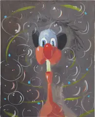 Looking Out by George Condo, 1998, oil on canvas, sold Nov 2013