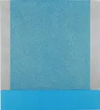 Peter Halley, Blue Cell, 1999, acrylic, day-glo, pearlescent acrylic, Roll-a-Tex on canvas