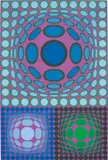 Trivega-2 by Victor Vasarely, 1983, acrylic on linen, sold Nov 2013