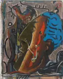 Julian Der Maler Oder Die Traüme Über Traümen Ums Glück by Markus Lüpertz, 1984, oil on canvas, sold Nov 2013