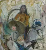 Claes Oldenburg, Pat on Vespa, 1959, oil on canvas