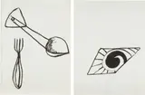 Alexander Calder, Two works: (i) Household Objects (ii) Tapestries and Rugs, 1975, ink on paper
