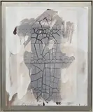 Robert Rauschenberg, Untitled (cracked surface and rivets) from Bleacher Series, 1989, unique hand bleached Polaroid Polapan print mounted to aluminum