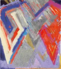 Keltie Ferris, Fangs Out, 2009, oil, acrylic, oil pastel and spray paint on canvas
