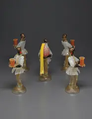 Fred Wilson, Shatter, 2003, Murano glass candlesticks, in 5 parts, water, food coloring
