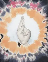 Cornelius Quabeck, Hybris, 2005, charcoal and fabric paint on nettle