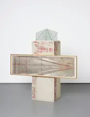 Matthew Monahan, The Exhibition, 2006-07, paper, glass, metal wax, frame, oil on paper and drywall