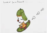 Lookin' for a Diamond by Yoshitomo Nara, 1995, felt-tip pen on paper, sold Nov 2013