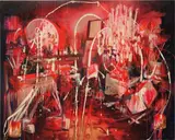 Rosson Crow, Francis Bacon Studio at The Chateau Marmont, 2008, oil, enamel, acrylic on canvas