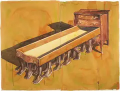 Armando Mariño, Untitled (Colonial Heritage Series), 2003, watercolor on wove paper, in 2 parts