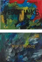 Glexis Novoa, Two works: (i) Wesotinks (from the series To Be or Not to Be: Etapa Romántica); (ii) Moncetancz (from the series To Be or Not to Be: Etapa Romántica), 1988, acrylic on paper