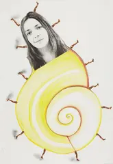 Sandra Ramos, Por más que corra no llego, 2003, charcoal, watercolor and copper on wove paper