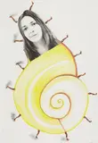 Sandra Ramos, Por más que corra no llego, 2003, charcoal, watercolor and copper on wove paper