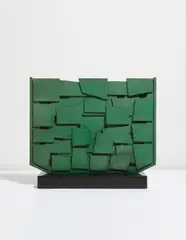 Semblantes by Gunther Gerzs, 1994, bronze with green patina, offered Nov 2013