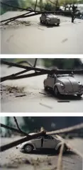 Damián Ortega, Proyecto para accidente, 2005, set of 3 chromogenic prints