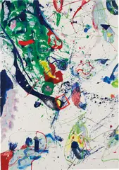 Untitled by Sam Francis, 1986, Monotype in mixed media, oil and transparent watercolor and oil-based ink, on handmade paper, the full sheet,, offered Apr 2013