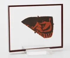 Nu allongé by Pablo Picasso, 1950, Unique terracotta fragment, painted in black,, sold Apr 2013