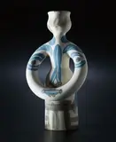 Pablo Picasso, Lampe Femme (Woman Lamp), 1955, White earthenware turned vase painted in colors with knife engraving and glazed on the inside,