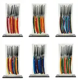 Arman, Color Strokes (Paintbrushes), 1991, The complete set of six accumulations of paint brushes and acrylic paint in polyester, framed in Plexiglas on black base (as issued),