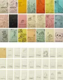 Andy Warhol, Holy Cats by Andy Warhol's Mother; and A is an Alphapet, 1954, Two artist's books, comprised of 20 and 26 offset lithographs, on colored and wove paper, bound and loose respectively, alphabet created in collaboration with Ralph Thomas Ward (Corkie),