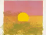 Andy Warhol, Sunset, 1972, Unique screenprint in colors with extensive hand-painting, on wove paper, the full sheet,