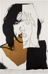 Mick Jagger by Andy Warhol, 1975, Screenprint in colors, on Arches Aquarelle paper, the full sheet,, sold Apr 2013