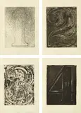 Jasper Johns, Fizzles (Foirades) book, 1976, The complete set of 33 etchings and aquatints (the double pages in colors), in- and hors-texte, text in English and French, with justification, on Richard de Bas watermark SB (the authors initials) and Jasper Johns, text by Samuel Beckett,