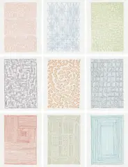 James Siena, Nine Prints portfolio, 1999-2001, The complete set of nine etchings and engravings in colors, on Hahnemühle Copperplate paper, with full margins, with title page and colophon in letterpress,