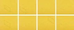 Fred Sandback, Variations for Gallery Heiner Friedrich, 1971-1973, The complete set of eight screenprints in colors, on yellow wove paper, with full margins,