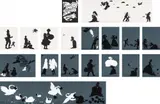 Kara Walker, The Emancipation Approximation portfolio, 1999-2000, The complete set of 26 screenprints in colors, on Somerset 500 g paper, the full sheets,