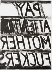 Bruce Nauman, Pay Attention, 1973, Lithograph, on Arjomari paper, the full sheet,