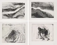 Miquel Barceló, Lanzarote series: plates 11; 42; 44; and 46, 1999-2001, Four etchings and aquatints, on Arches paper, with full margins,