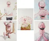 Yue Minjun, Smile-Ism series: five prints, 2006, Five lithographs in colors, on wove paper, the full sheets,